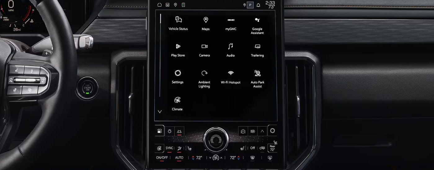 2026 GMC Acadia 15-inch premium infotainment screen.