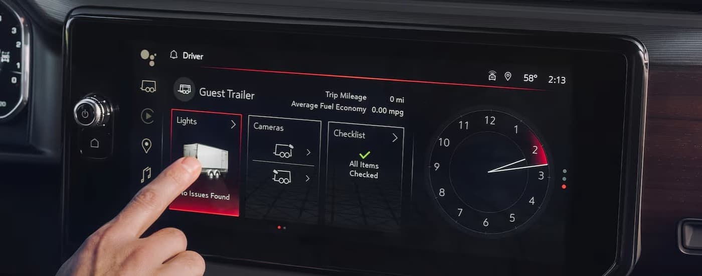 Infotainment screen in a 2026 GMC Sierra 1500 Denali.