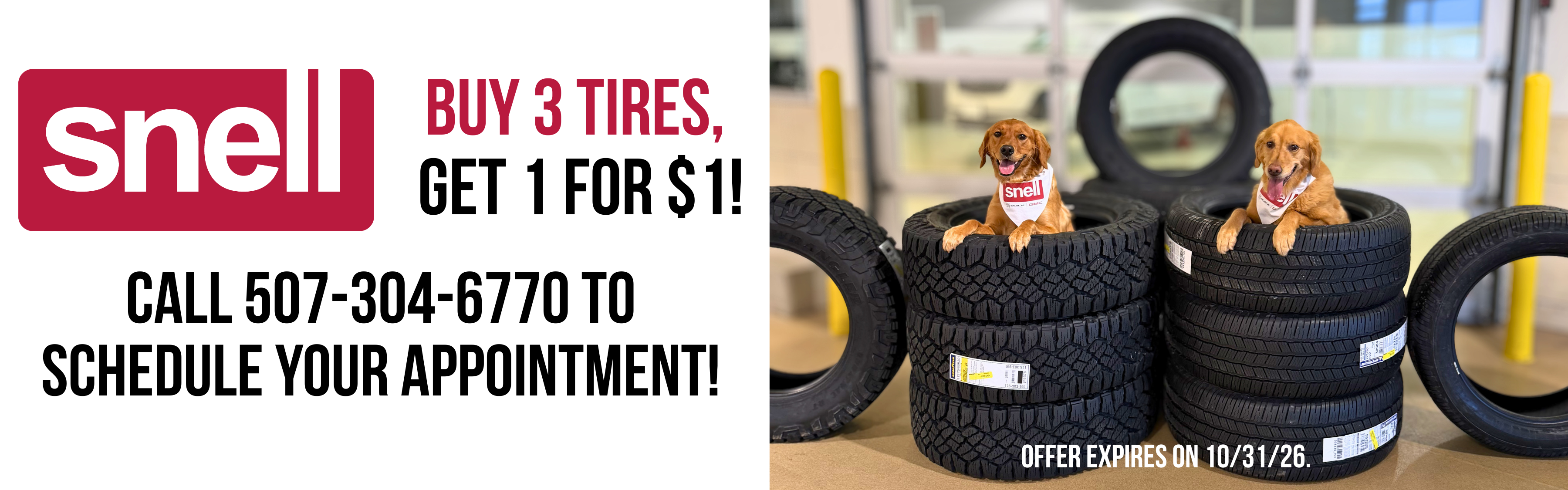 Buy 3 Tires, Get 1 for $1.